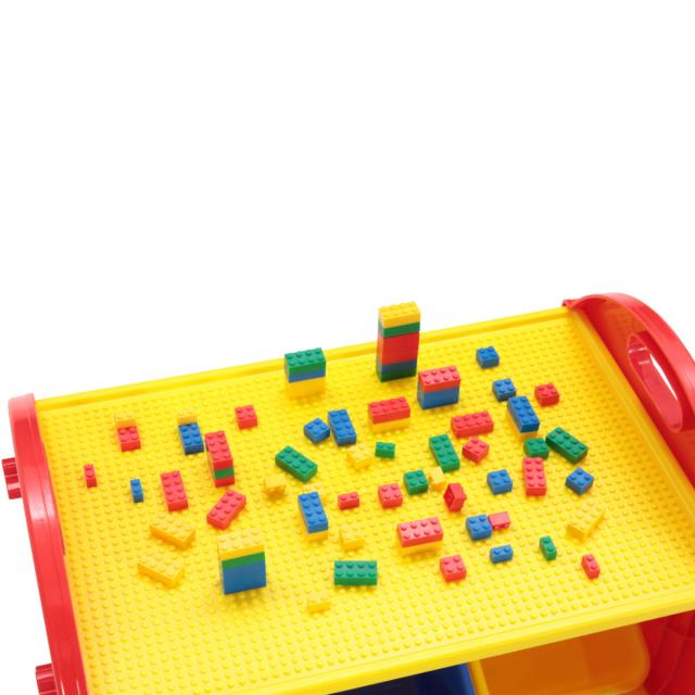 おもちゃ箱 トイボックス S カラフル 100ピース ブロック付き （ 幅53.5×奥行34.5×高さ59cm オモチャ箱 おもちゃ収納 ボックス 収納ラック 大容量 オモチャ入れ 収納ボックス 衣類 収納 プラスチック製 絵本 片付け 子供部屋 ）_4