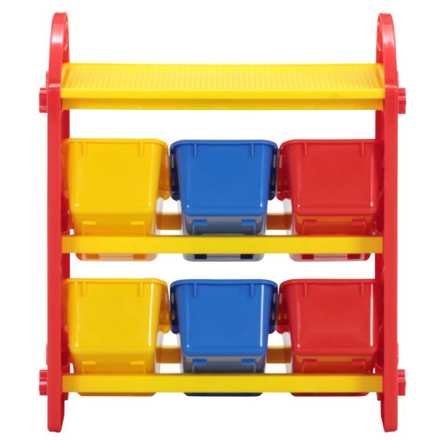 おもちゃ箱 トイボックス S カラフル 100ピース ブロック付き （ 幅53.5×奥行34.5×高さ59cm オモチャ箱 おもちゃ収納 ボックス 収納ラック 大容量 オモチャ入れ 収納ボックス 衣類 収納 プラスチック製 絵本 片付け 子供部屋 ）_7