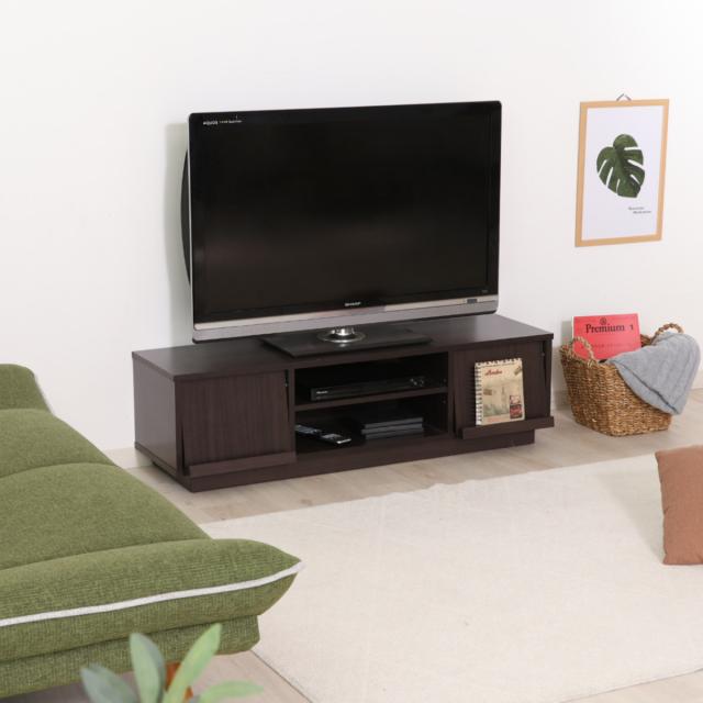 テレビ台 幅119cm ローボード フラップ扉タイプ シンプルデザイン