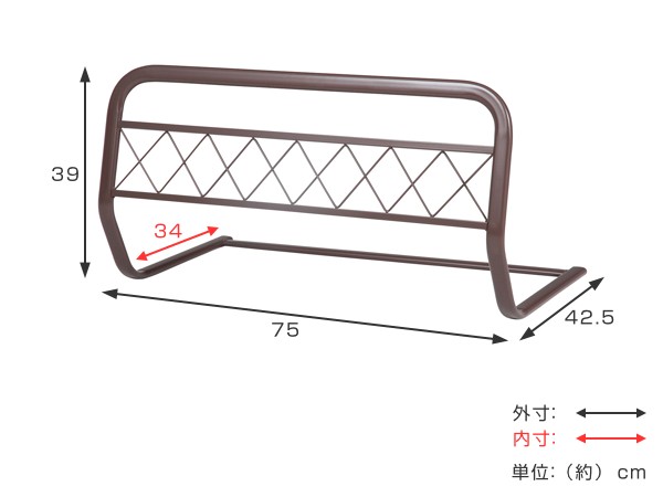 ベッドガード 4個セット 幅75cm ベッドフェンス ベッド サイドガード 柵 （ ベットガード ベット 布団ずれ防止 ベッド柵 ガード ベッドサイドガード 布団 ずり落ち 防止 転落防止 落下防止 ）_2
