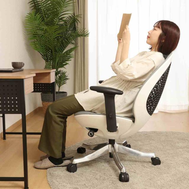 オフィスチェア 肘付 昇降式 エッグ型 OVOチェア （ デスクチェア 回転 高さ調節 キャスター メッシュ アームレスト スタイリッシュ モダン おしゃれ ）_8