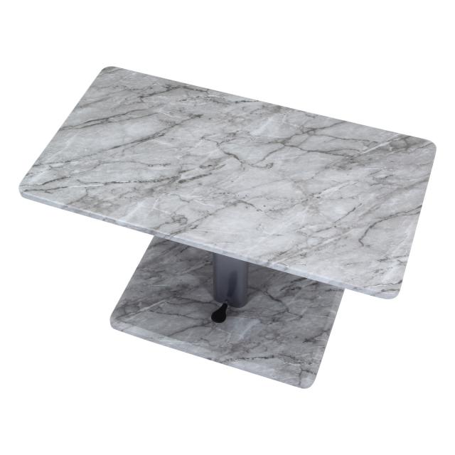 リビングテーブル 昇降式 幅90cm 大理石柄 （ 高さ調節 フットペダル