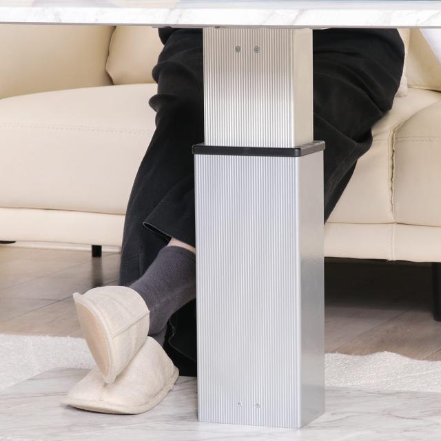 リビングテーブル 昇降式 幅120cm 大理石柄 （ 高さ調節 フットペダル ローテーブル センターテーブル テーブル カフェ風 長方形 キャスター テレワーク パソコン 作業 机 高級感 上品 ）_8
