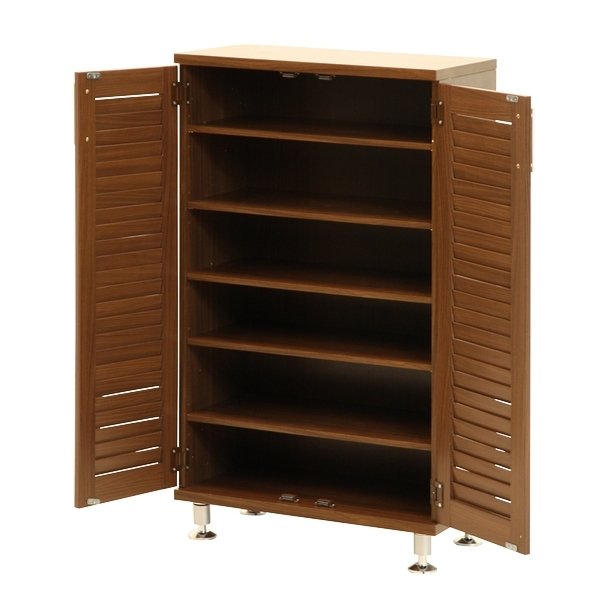 下駄箱 ルーバー 幅60cm 奥行35.5cm 高さ101cm 組立品 （ シューズ