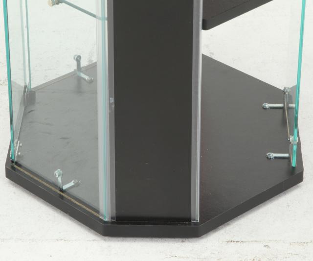 ガラスコレクションケース コーナータイプ 幅52cm 4段 ショーケース （ コレクションケース ラック 棚 ディスプレイ ガラス製 ウィスキー棚 ウイスキー棚 BAAL 背面ミラー フィギュアケース キャスター付 ブラック ホワイト ）_12