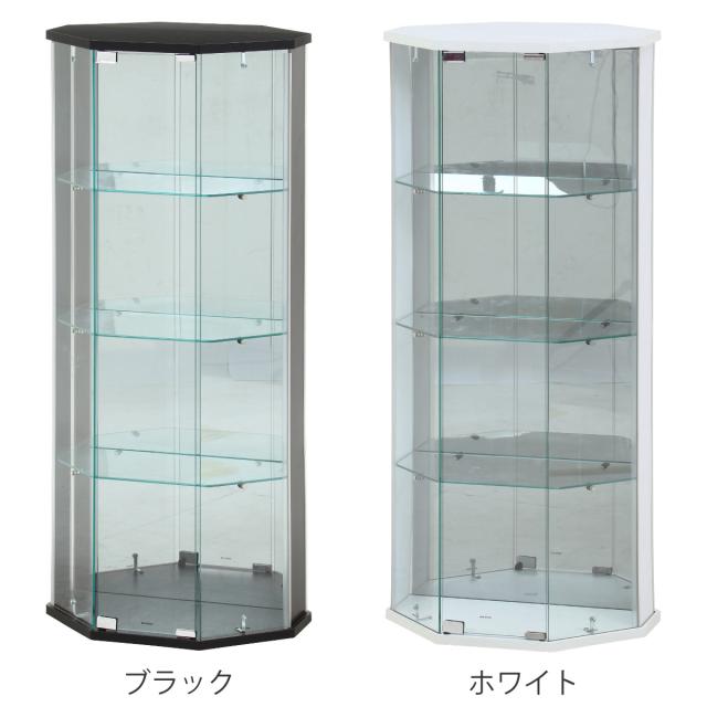 ガラスコレクションケース コーナータイプ 幅52cm 4段 ショーケース