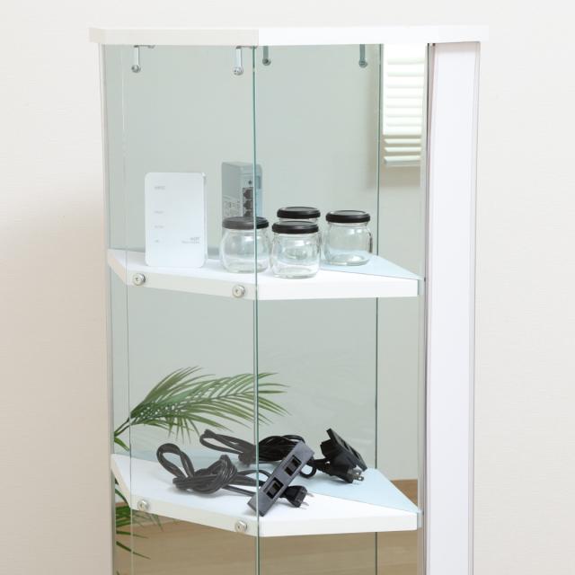 ガラスコレクションケース コーナータイプ 幅52cm 4段 ショーケース