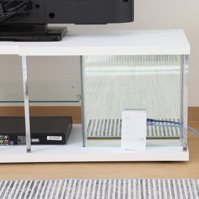 テレビ台 幅110cm ガラスコレクションケース ショーケース （ TV台 テレビボード コレクションケース AVラック 収納 ラック 棚 BAAL 背面ミラー 展示 フィギュアケース 見せる収納 キャスター付 ブラック ホワイト ）_12