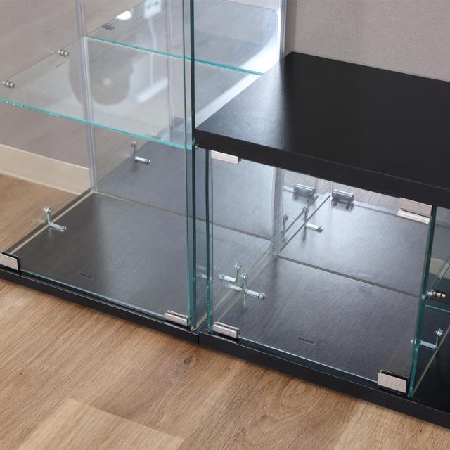 テレビ台 幅110cm ガラスコレクションケース ショーケース （ TV台 テレビボード コレクションケース AVラック 収納 ラック 棚 BAAL 背面ミラー 展示 フィギュアケース 見せる収納 キャスター付 ブラック ホワイト ）_6