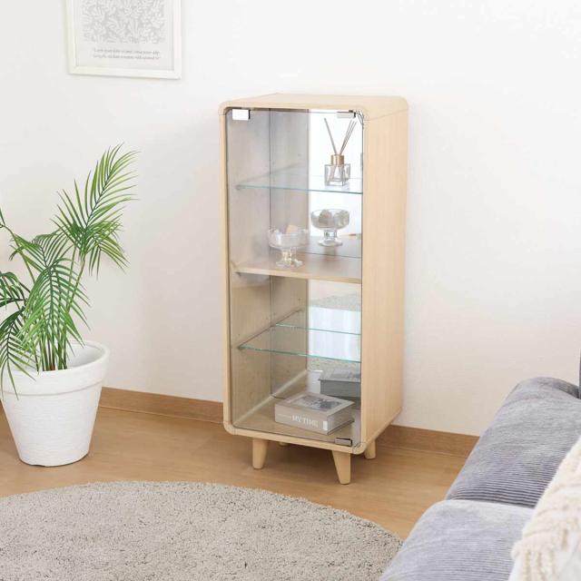 コレクションシェルフ 幅36cm 4段 ガラス扉 背面ミラー 推し活