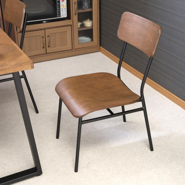 ダイニングチェア 座面高39.5cm 2脚セット DECO 木製 （ チェア ダイニング イス 椅子 木目 食卓椅子 肘なし アイアンフレーム 完成品 いす 食卓 リビング リビングチェア シンプル デスクチェア ）_3