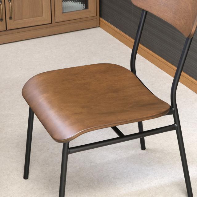 ダイニングチェア 座面高39.5cm 2脚セット DECO 木製 （ チェア ダイニング イス 椅子 木目 食卓椅子 肘なし アイアンフレーム 完成品 いす 食卓 リビング リビングチェア シンプル デスクチェア ）_4