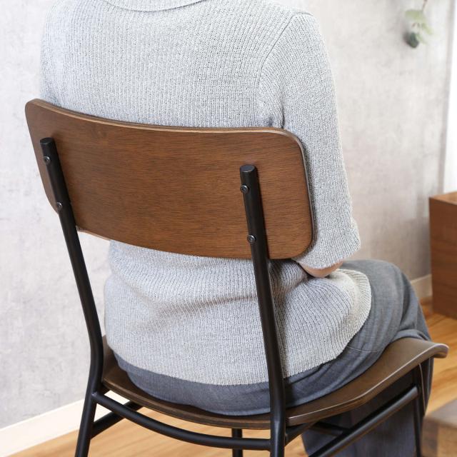 ダイニングチェア 座面高39.5cm 2脚セット DECO 木製 （ チェア ダイニング イス 椅子 木目 食卓椅子 肘なし アイアンフレーム 完成品 いす 食卓 リビング リビングチェア シンプル デスクチェア ）_6