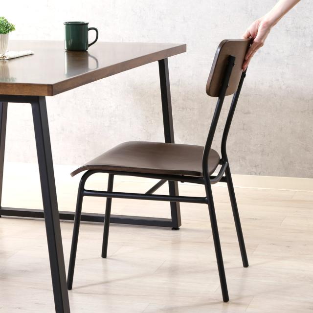 ダイニングチェア 座面高39.5cm 2脚セット DECO 木製 （ チェア ダイニング イス 椅子 木目 食卓椅子 肘なし アイアンフレーム 完成品 いす 食卓 リビング リビングチェア シンプル デスクチェア ）_8