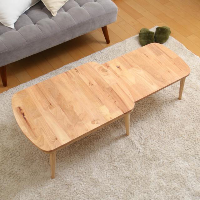 ローテーブル 伸縮式 幅約70〜120cm 木製 リビングテーブル （ リビングテーブル カフェテーブル エクステンション ソファテーブル コーヒーテーブル 木製テーブル おしゃれ つくえ ）_14