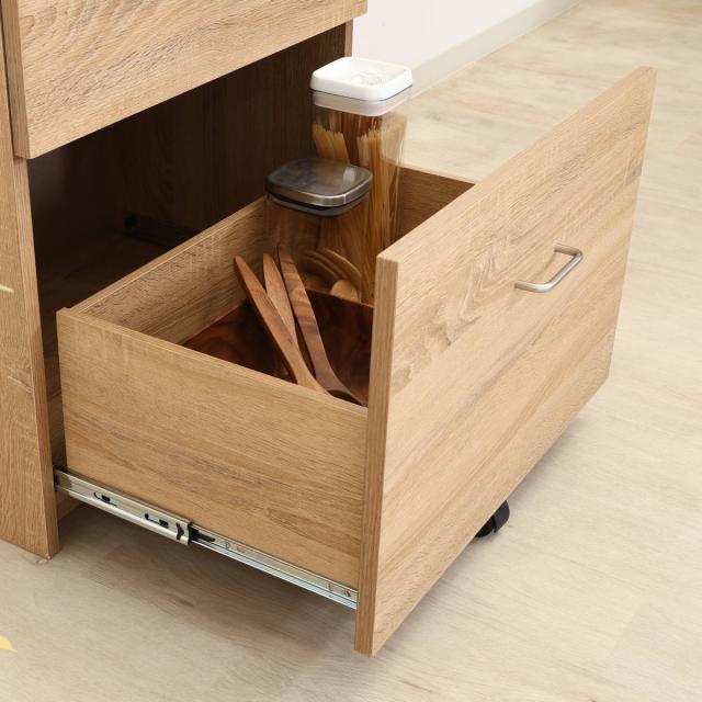 チェスト 幅60cm 引き出し3段 スフィーダ キッチン家具 （ 食器棚 カップボード ラック 収納 棚 キッチン収納 組み合わせ 家具 三杯 作業台 省スペース グレー ナチュラル ）_16