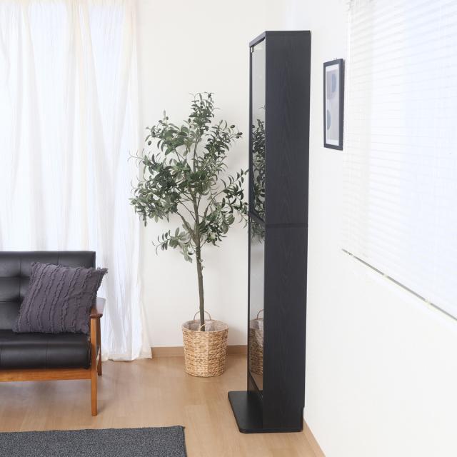 コレクションケース 幅48.5cm TOR ハイタイプ ミラー付き ガラス扉 （ ラック 棚 ディスプレイ 背面ミラー ウィスキー棚 ウイスキー棚 収納 展示 フィギュアケース 見せる収納 可動棚 ブラック ホワイト ）_7