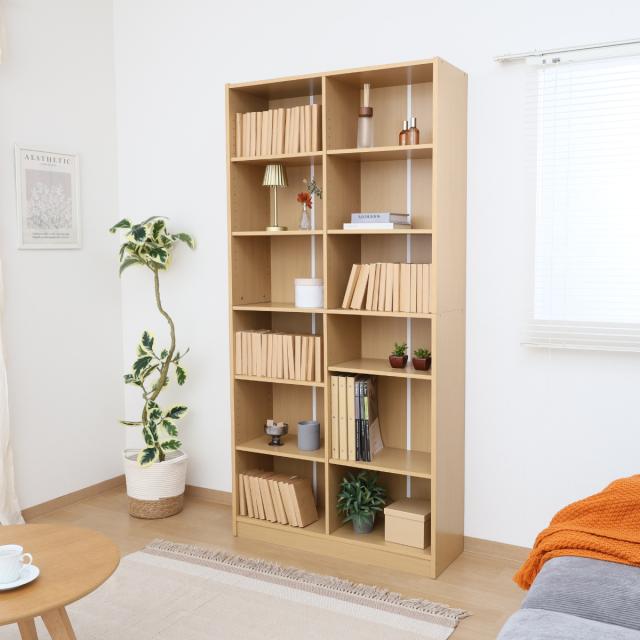 本棚 幅88.1cm 木目調 可動棚 収納 棚 シェルフ （ ラック 奥行スリム 薄型 コミック収納 家具 A4対応 飾り棚 シンプル ナチュラル ホワイト ブラウン アッシュグレー ホワイトウォッシュ ）_5