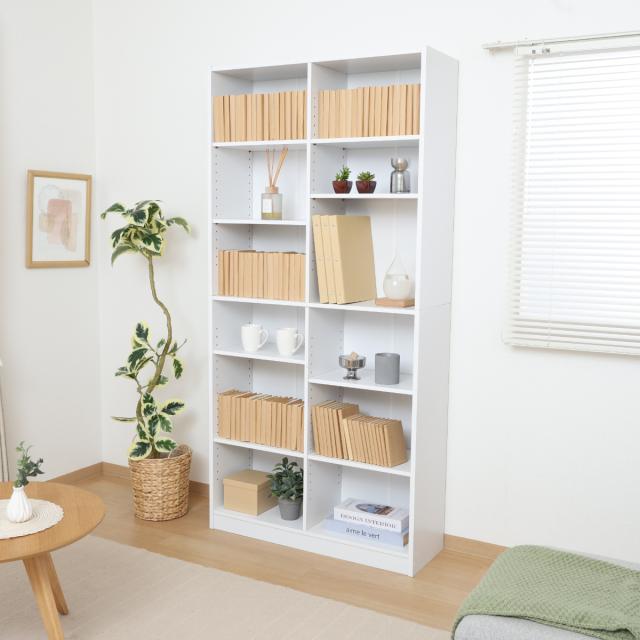 本棚 幅88.1cm 木目調 可動棚 収納 棚 シェルフ （ ラック 奥行スリム 薄型 コミック収納 家具 A4対応 飾り棚 シンプル ナチュラル ホワイト ブラウン アッシュグレー ホワイトウォッシュ ）_6