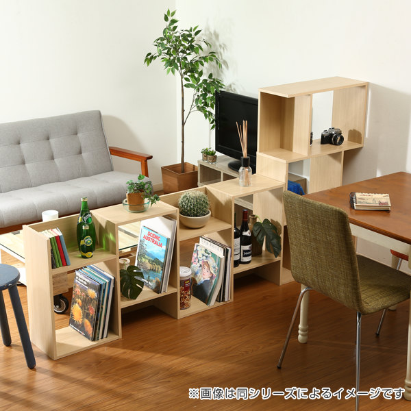 ディスプレイラック 3段 S型 ブックシェルフ 幅59cm （ 収納 オープン