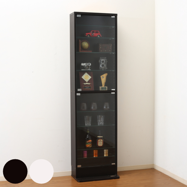 コレクションケース ハイタイプ 浅型 ショーケース 約幅49cm （ ディスプレイケース ガラス製 ガラスケース 収納 キャビネット ガラスキの通販は