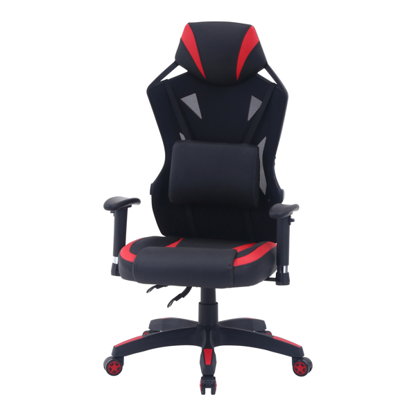 ゲーミングチェア 座面高42〜49cm 高さ調整 リクライニング ひじ掛け