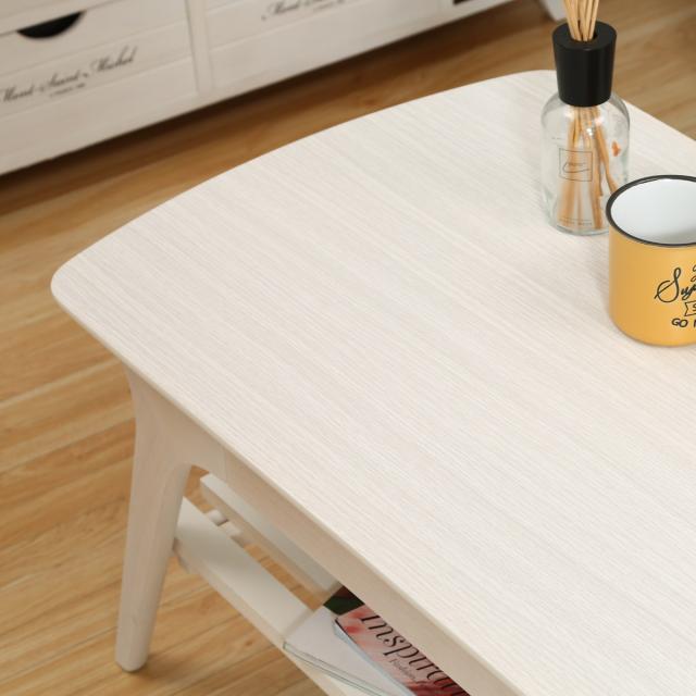 センターテーブル 幅110cm 木製 収納ラック付 ローテーブル 