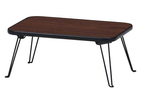 折れ脚テーブル 幅45cm ちゃぶ台 折れ脚 収納 木目調 ブラウン