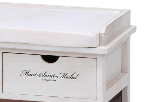 ベンチ 幅90cm 収納 アンティーク調 木製 桐 チェスト クッション