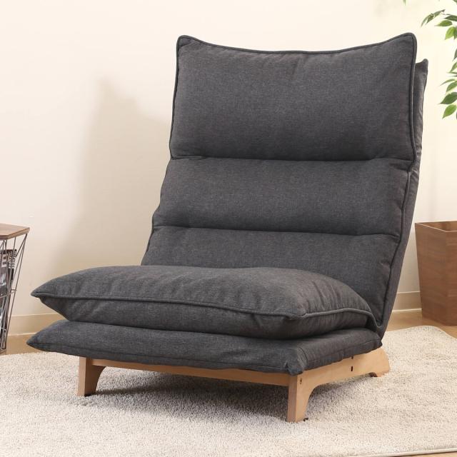 ソファ リクライニング 一人掛け 幅70cm クッション （ 一人用 ハイバック チェア リラックスチェア ロータイプ ソファー ファブリック 天然木 座椅子 肘なし リビング 6段階調節 ヘッドレスト 角度調節 モダン 北欧 ）_10