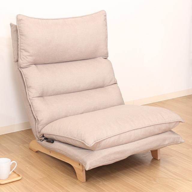 ソファ リクライニング 一人掛け 幅70cm クッション （ 一人用 ハイバック チェア リラックスチェア ロータイプ ソファー ファブリック 天然木 座椅子 肘なし リビング 6段階調節 ヘッドレスト 角度調節 モダン 北欧 ）_11