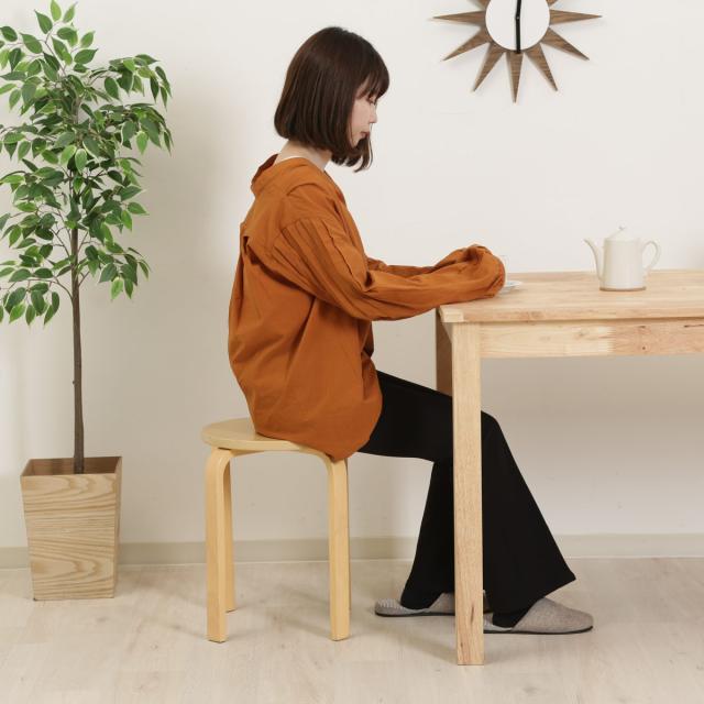 木製 丸イス スツール ハンドメイド 座面高44cm 2脚 木製 丸イス