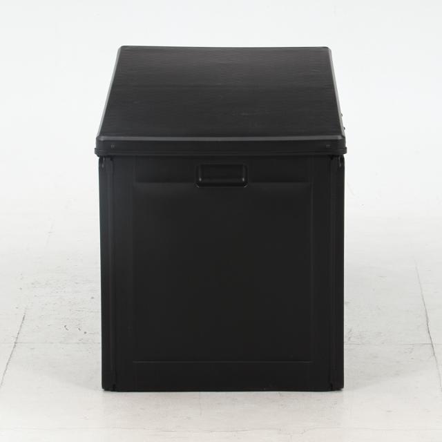 黒い収納ベンチ ボタン留めデザイン ガーデンベンチ 収納BOXベンチ 270L （ ベンチ ボックスベンチ 収納