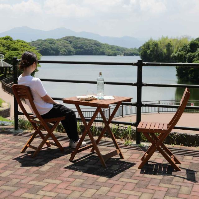 ガーデンテーブル ガーデン3点セット 木製 （ テーブル チェア