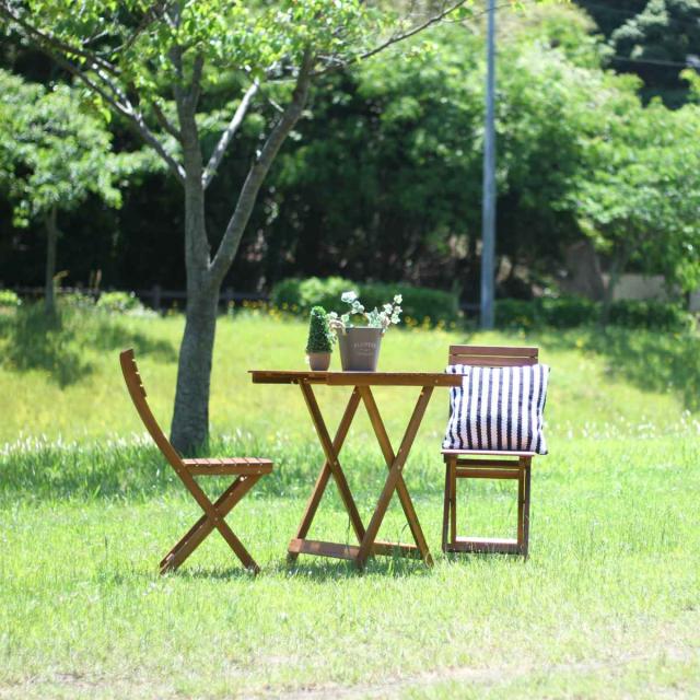 ガーデンテーブル ガーデン3点セット 木製 （ テーブル チェア