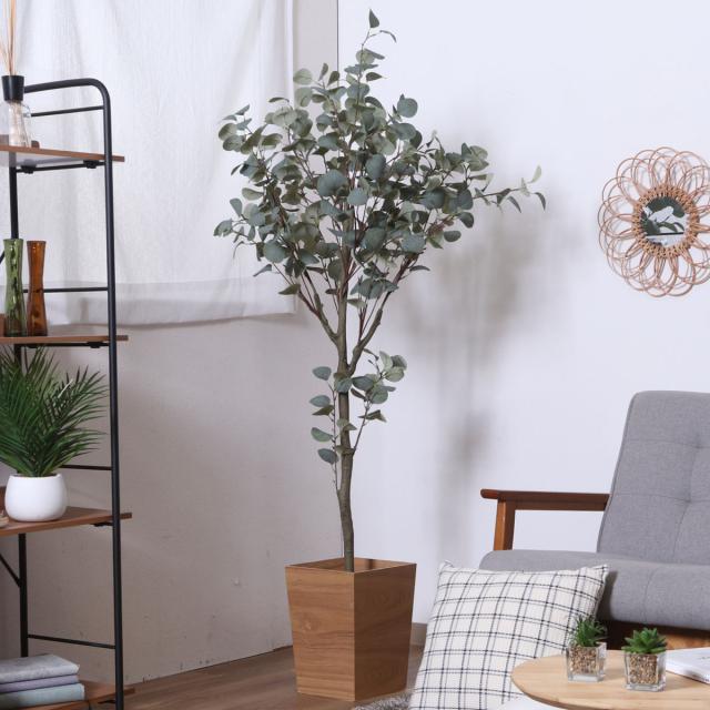 フェイクグリーン ユーカリ 高さ150cm ジョイント式 （ 人工観葉植物 大型 樹木 造花 人工樹木 観葉植物 アートグリーン 水やり不要 お手入れ簡単 植物 フェイク 木 樹 リビング 玄関 インテリア グリーン 枯れない お祝い ） 花・観葉植物・盆栽