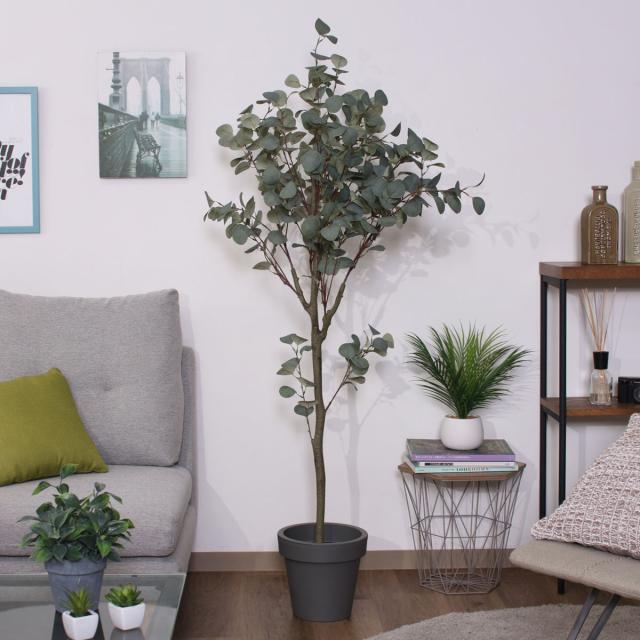 フェイクグリーン ユーカリ 高さ150cm ジョイント式 （ 人工観葉植物 大型 樹木 造花 人工樹木 観葉植物 アートグリーン 水やり不要 お手入れ簡単 植物 フェイク 木 樹 リビング 玄関 インテリア グリーン 枯れない お祝い ） 花・観葉植物・盆栽