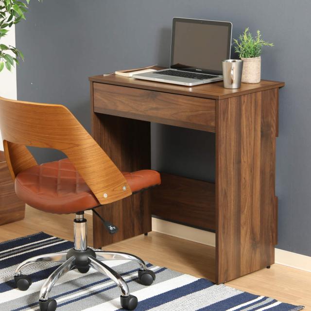 コンパクトデスク 引出1杯 幅75cm ブラウン コンパクトデスク 引出1杯 幅75cm ブラウン