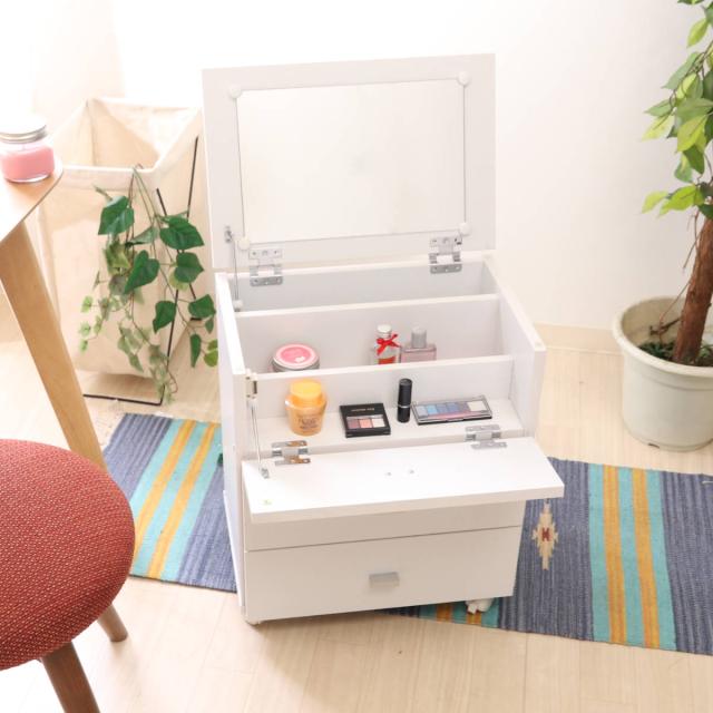 値下げ済）ドレッサー メイクボックス コスメボックス 美品 コスメボックス コスメbox 三面鏡 メイクボックス ドレッサー 鏡