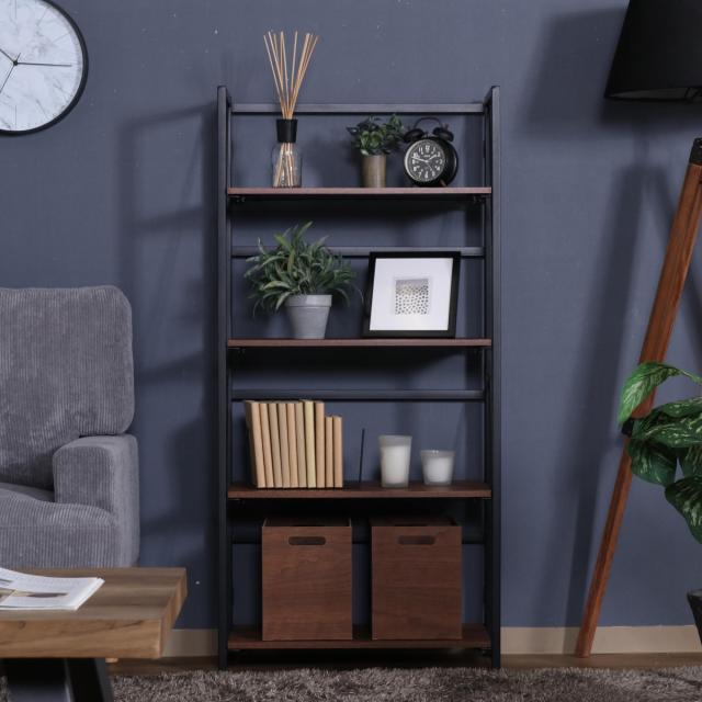 古家具ビンテージ品◾️木製無垢材 折り畳み式 4段 本棚 シェルフ 飾り棚 古家具ビンテージ品◾️木製無垢材 折り畳み式 4段 本棚