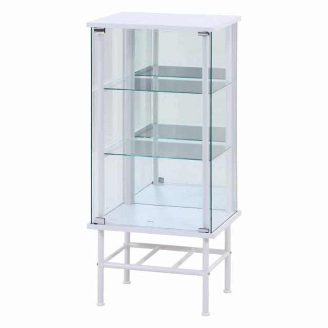 コレクションケース 幅48.6cm 3段 背面ミラー （ ディスプレイ コレクション キャビネット 収納 家具 完成品 飾り棚 棚 ラック リビング 鏡 ホワイト ブラック 棚付 ）_14