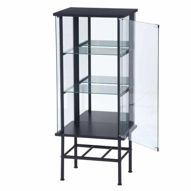 コレクションケース 幅48.6cm 3段 背面ミラー （ ディスプレイ コレクション キャビネット 収納 家具 完成品 飾り棚 棚 ラック リビング 鏡 ホワイト ブラック 棚付 ）_5