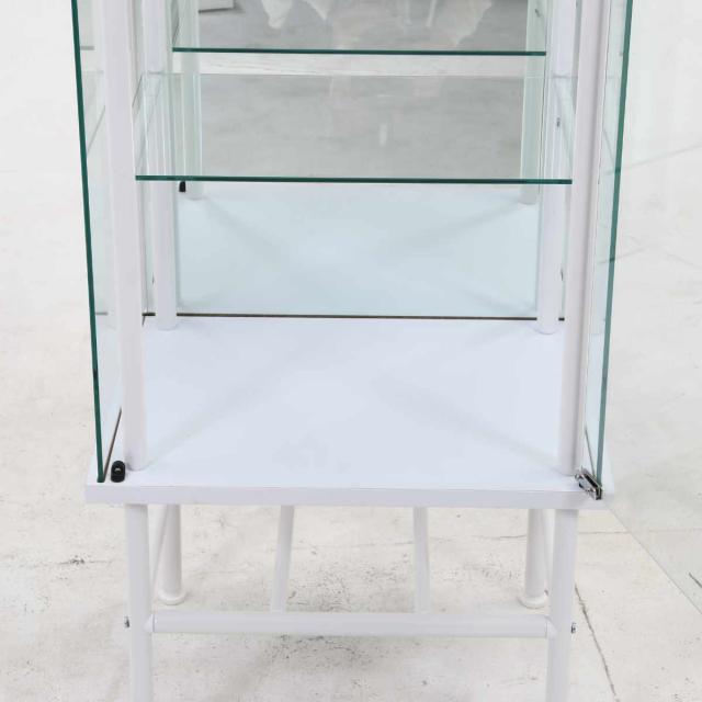 コレクションケース 幅48.6cm 4段 背面ミラー （ ディスプレイ コレクション キャビネット 収納 家具 完成品 飾り棚 棚 ラック リビング 鏡 ホワイト ブラック 棚付 ）_12