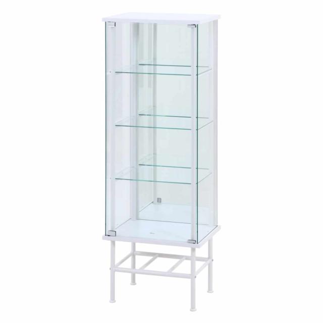 コレクションケース 幅48.6cm 4段 背面ミラー （ ディスプレイ コレクション キャビネット 収納 家具 完成品 飾り棚 棚 ラック リビング 鏡 ホワイト ブラック 棚付 ）_14