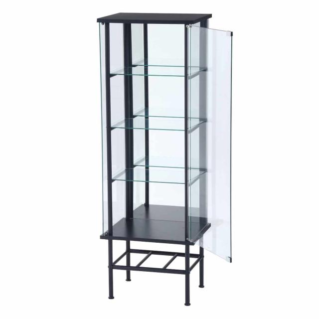 コレクションケース 幅48.6cm 4段 背面ミラー （ ディスプレイ コレクション キャビネット 収納 家具 完成品 飾り棚 棚 ラック リビング 鏡 ホワイト ブラック 棚付 ）_5