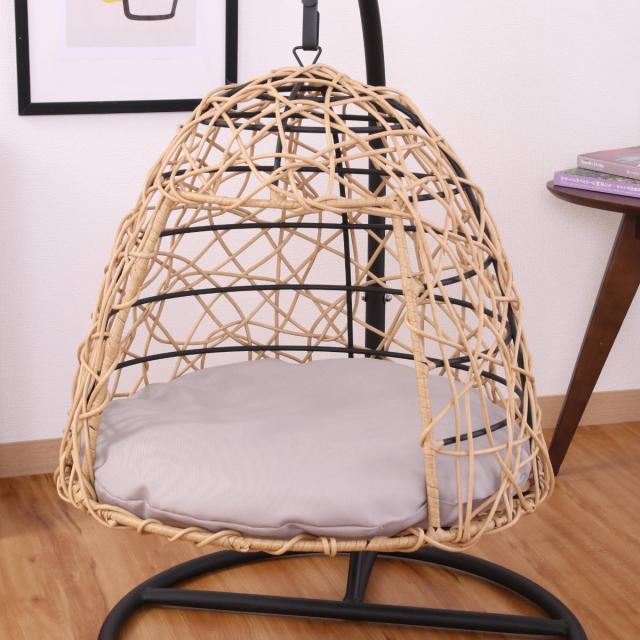 ペットベッド ハンギングチェア ペット用 ドーム型 吊り下げ ラタン調
