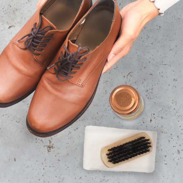 革靴 豚毛ブラシ ２本セット 靴ブラシ ビジネスシューズ 靴磨き