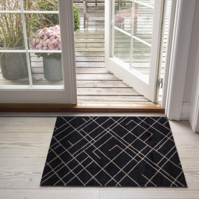 35、古布縞接ぎ合わせマット 山崎産業 玄関マット 屋外 業務用 本駒 45×45cm ブイステップ