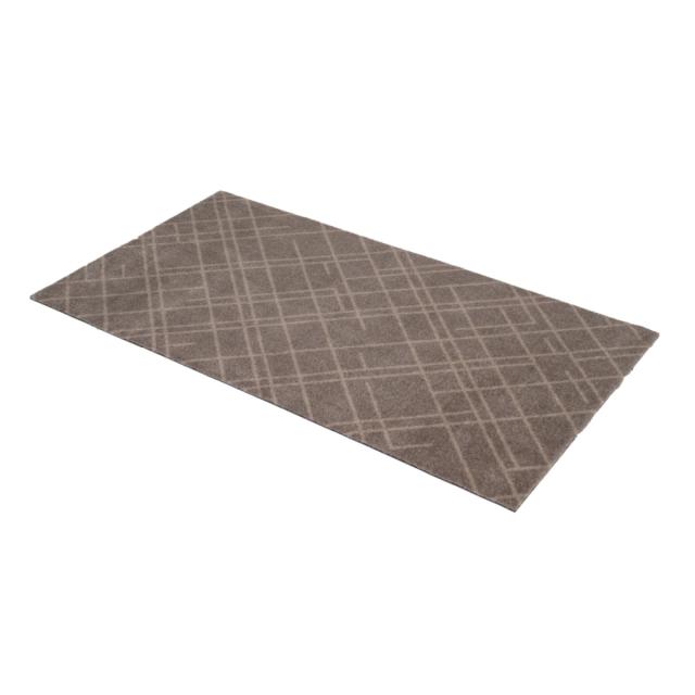 玄関マット チカ コペンハーゲン フロアマット 67×120 屋内 （ マット 玄関 ストライプ ドット はさみで切れる 幅120cm 敷き物 ラグ 滑り止め インテリア 室内用マット おしゃれ ベージュ ブラック 洗面所 ランドリー 敷物 ）_17