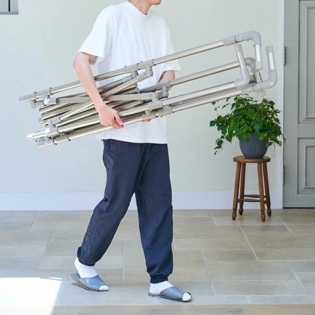 物干し 室内 室外 コンパクト Leger 伸縮アルミ物干し ワイド （ ハンガー 物干しスタンド 洗濯 日本製 軽量 アルミ ランドリー 衣類 折り畳み 省スペース シンプル ）_14